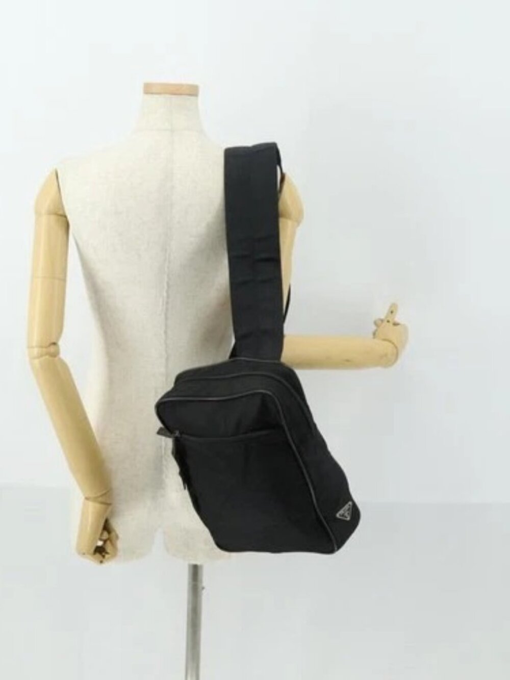 PRADA Shoulder Bag Nylon Black Silver Auth - Picture 14 of 16